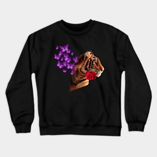 Never Underestimate A Lady Tiger! Self-Empowerment T-shirts for Women! Crewneck Sweatshirt